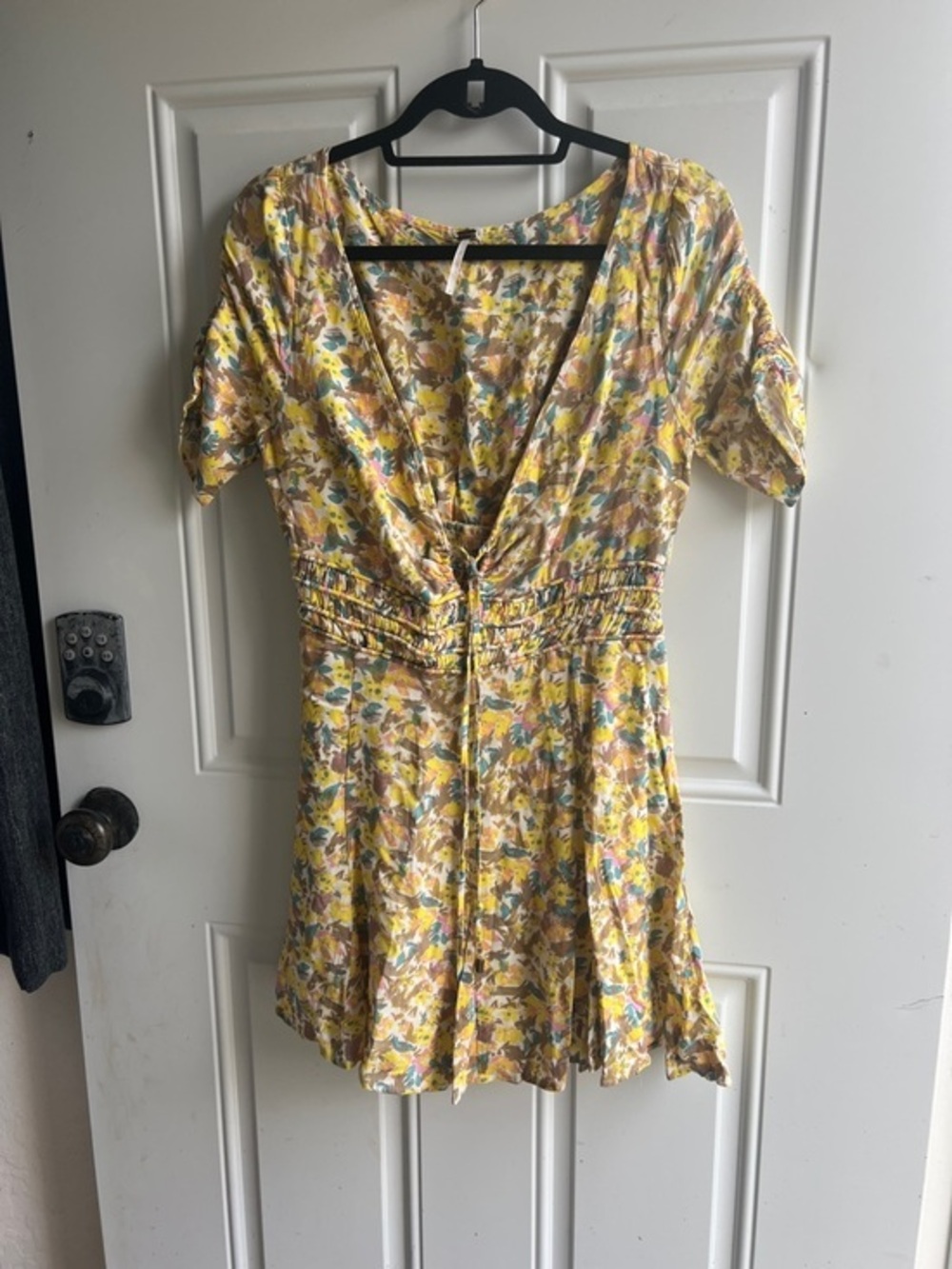 Free People Yellow Floral Summer Shorts romper